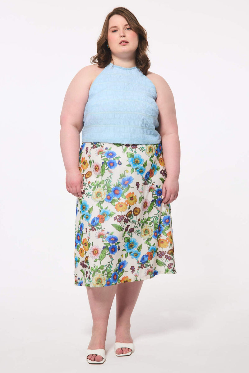 Antique Floral Midi Skirt | Plus Size Canadian Made Fashion