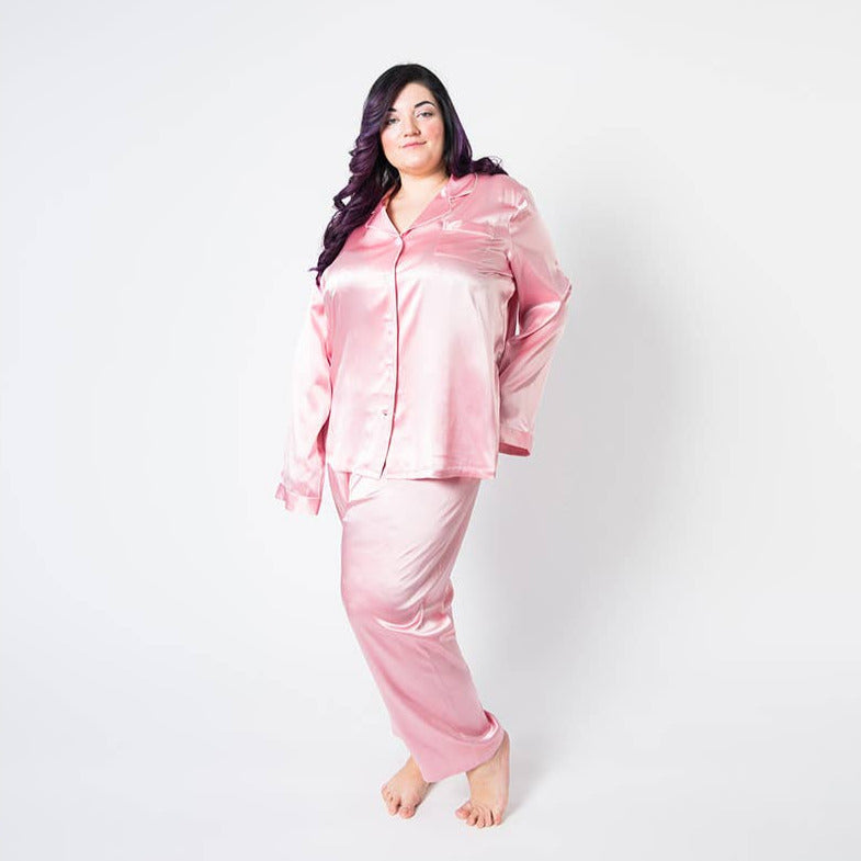 Plus Size Silk Pajamas Pink | Plus Size Sustainable Fashion