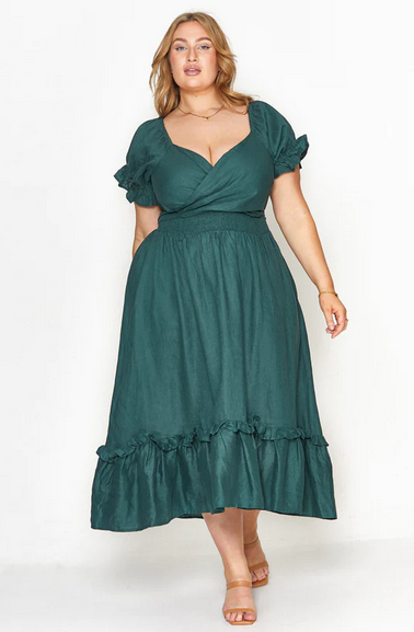Marianne Emerald Midi Dress | Plus Size Sustainable Fashion
