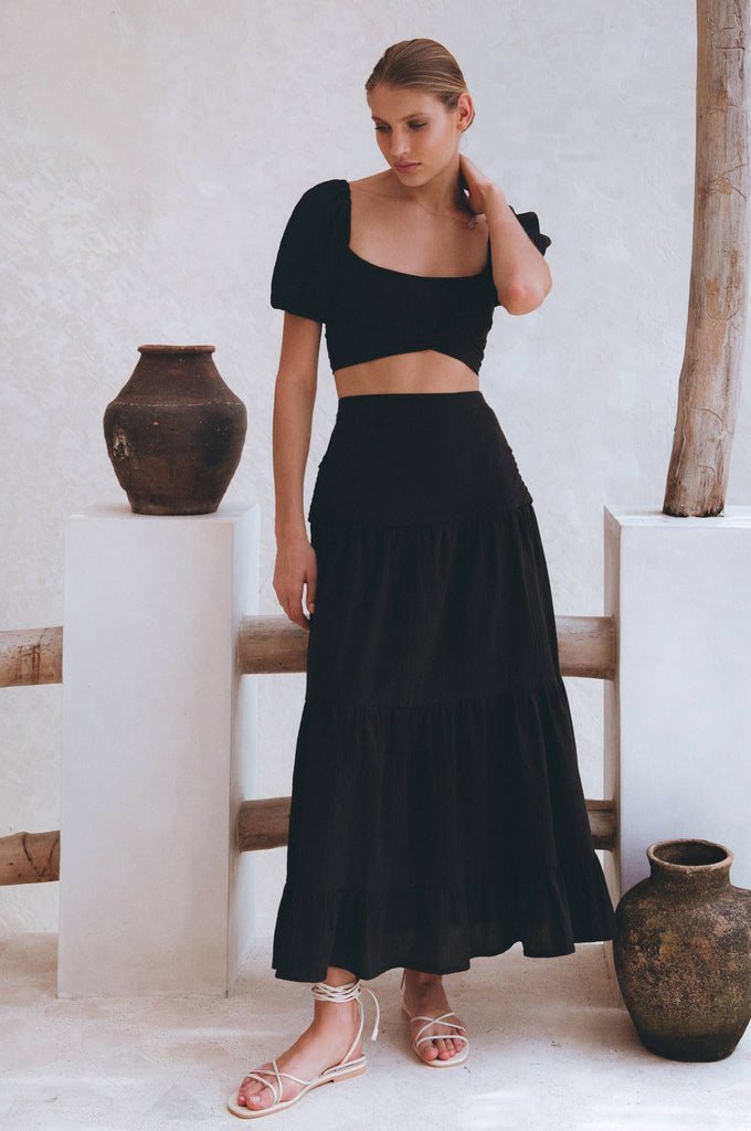 Casablanca Voluminous Skirt in Black - Laluxe Femme