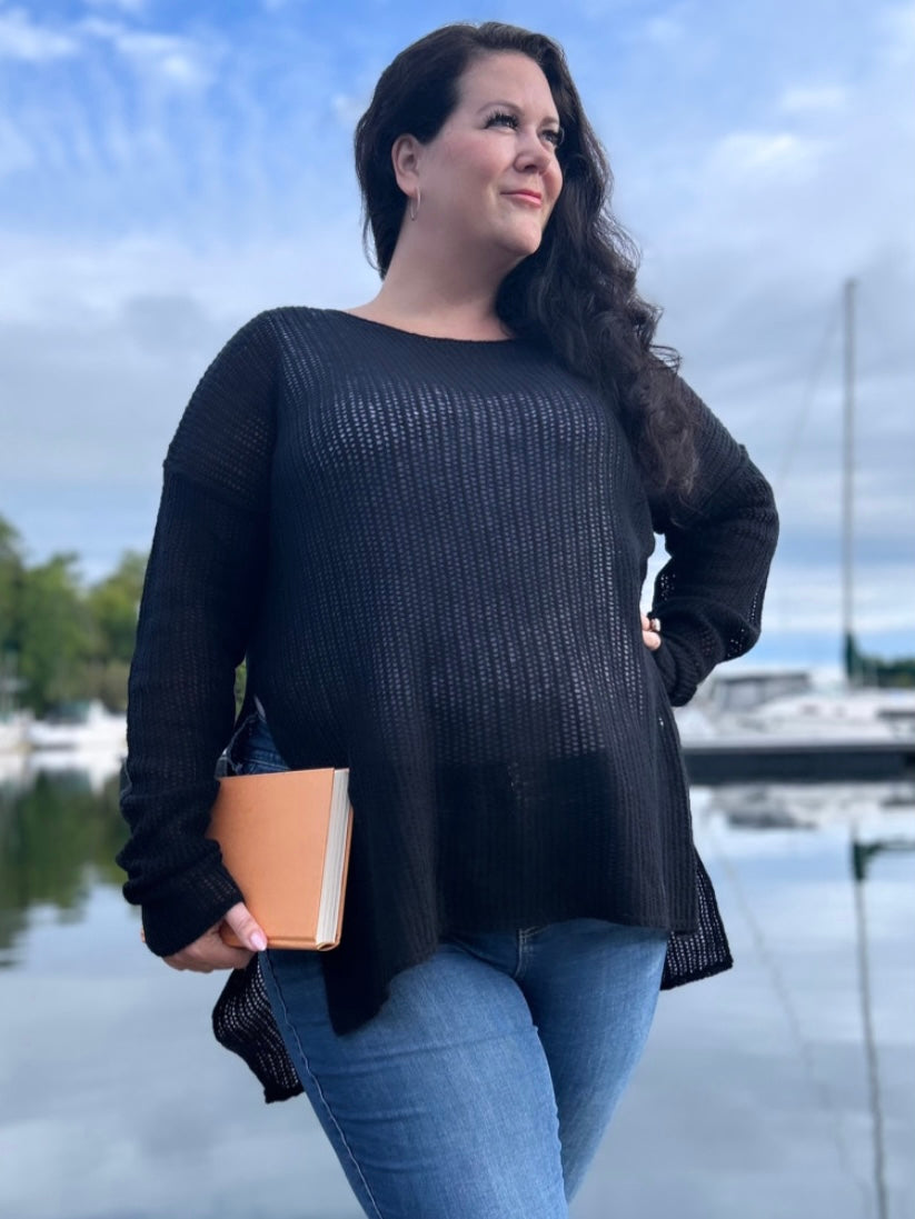 Plus size black outlet cashmere sweater