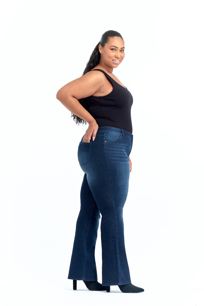 Sustainable Flare Jean in Giovanna 32” Long 24W - Laluxe Femme