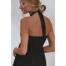 Penelope Halter Linen Maxi Dress in Classic Black - Laluxe Femme