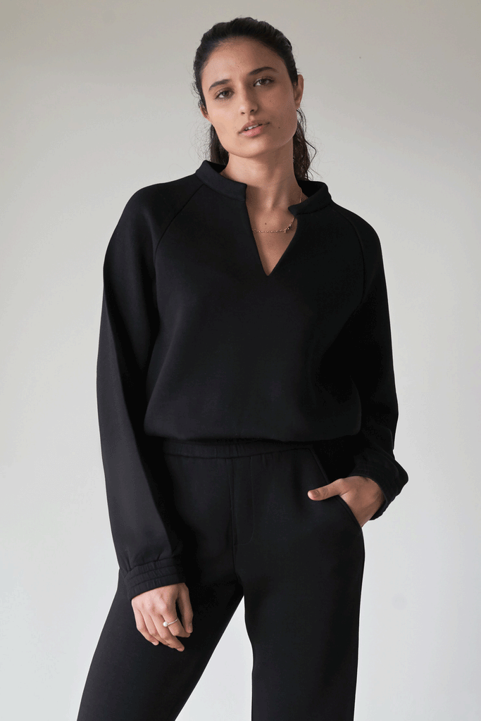Athena Sweater in Black - Laluxe Femme