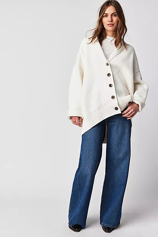 Free People Chamomile Cardi in Ivory - Laluxe Femme
