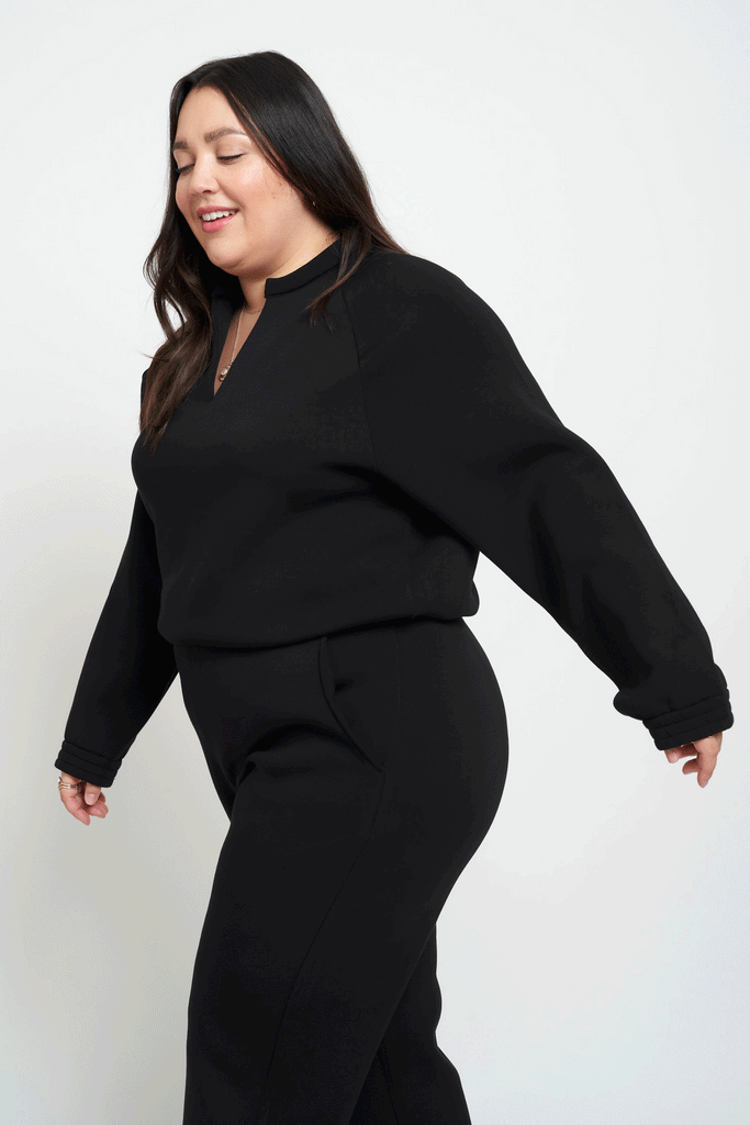 Athena Sweater in Black - Laluxe Femme