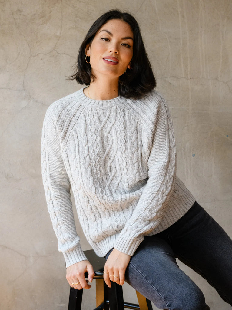 Claudette Fisherman Sweater in Grey - Laluxe Femme