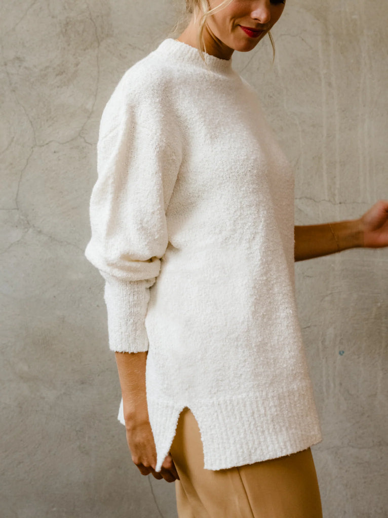 Alexis Boucle Sweater in Almond - Laluxe Femme