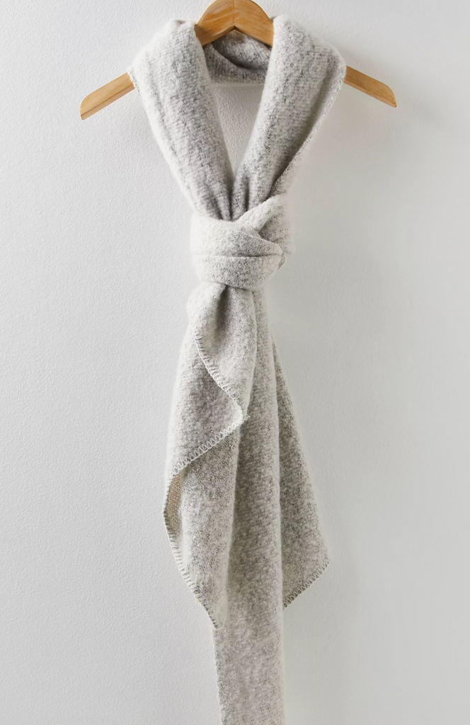 Free People Rangeley Recycled Scarf in Barely Grey - Laluxe Femme