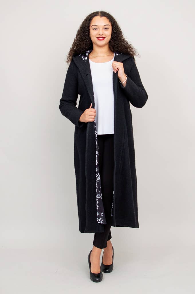 Catherine Coat, Black, Boiled Wool: 3X - Laluxe Femme