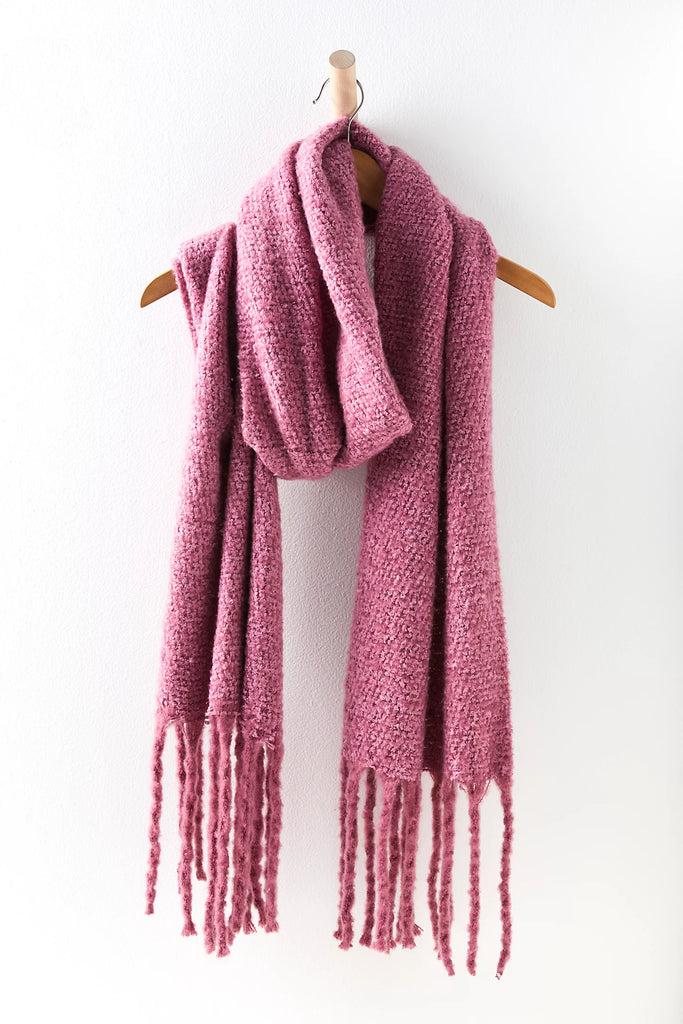 Free People Sugar Plum Pink Fluffy Scarf - Laluxe Femme