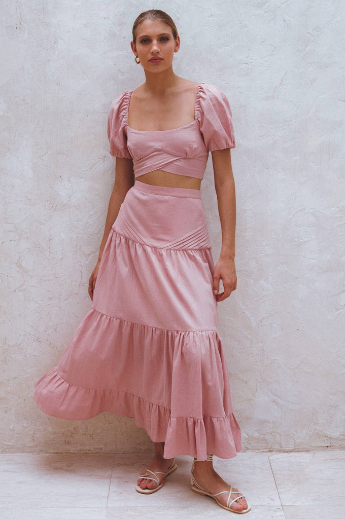 Casablanca Voluminous Skirt in Rose - Laluxe Femme