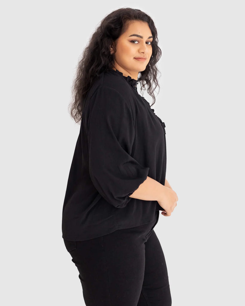 Black Blouse for Plus Size Women | Plus Size Sustainable Fashion