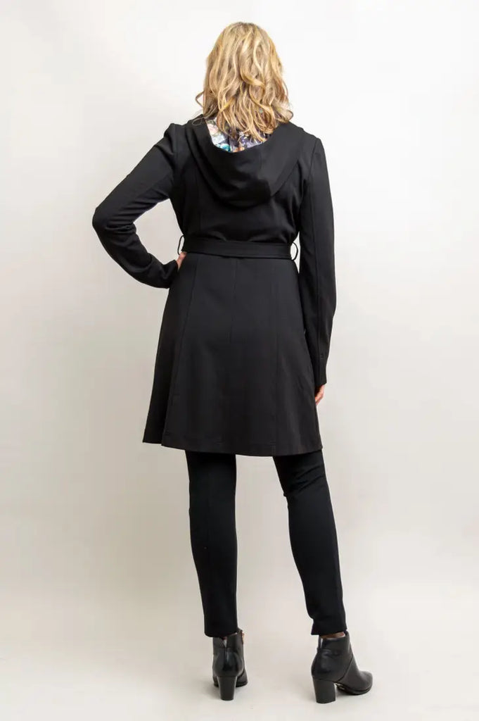 Mariana Trench Coat in Black Modal - Laluxe Femme