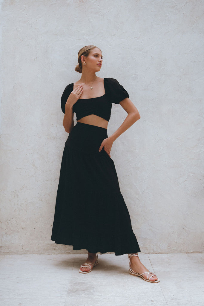 Casablanca Voluminous Skirt in Black - Laluxe Femme