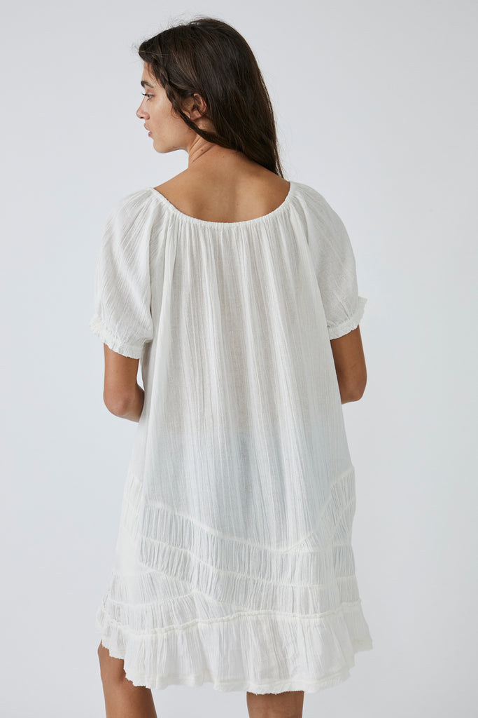 Plus size free people so scenic mini dress in ivory.