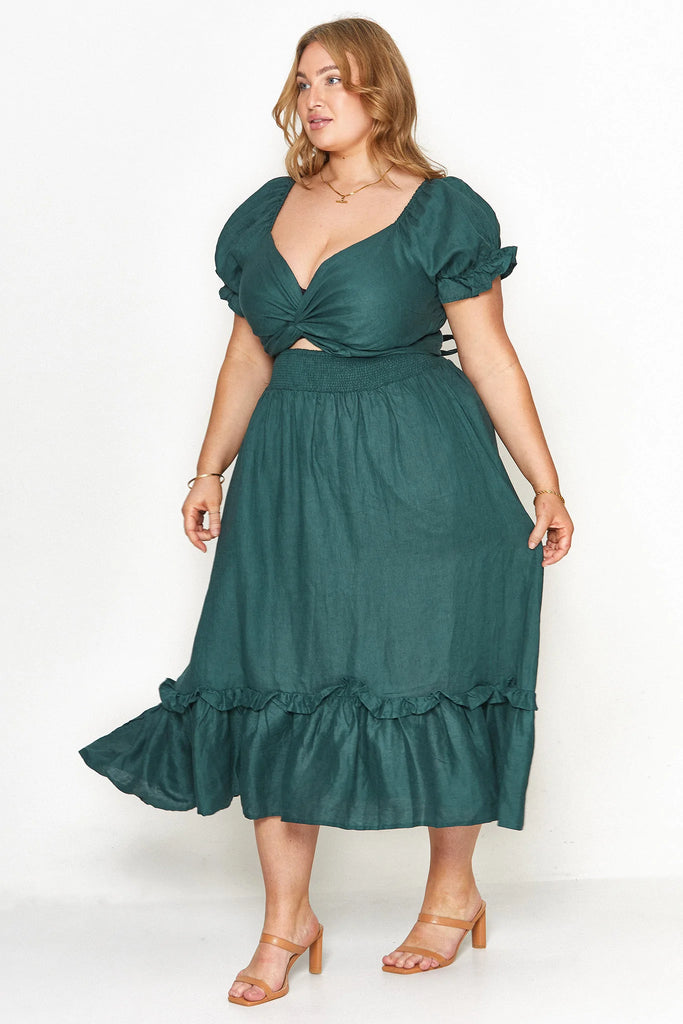 Marianne Emerald Midi Dress | Plus Size Sustainable Fashion