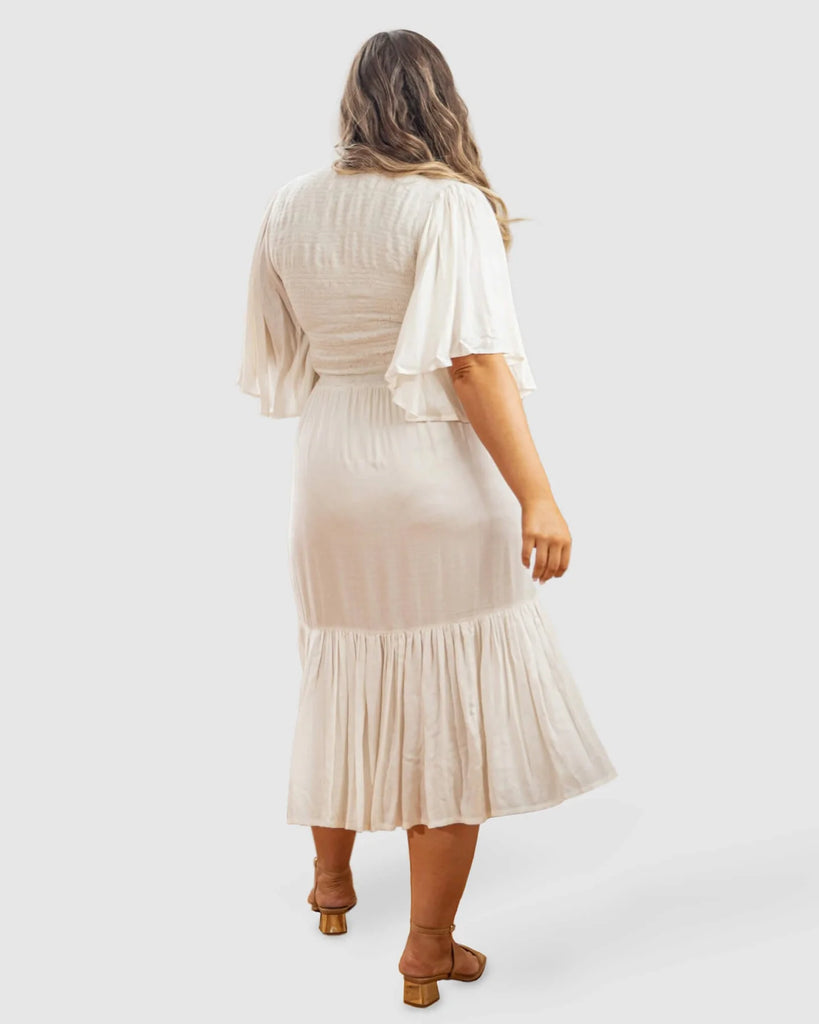 Plus Size White Midi Dress | Plus Size Sustainable Fashion