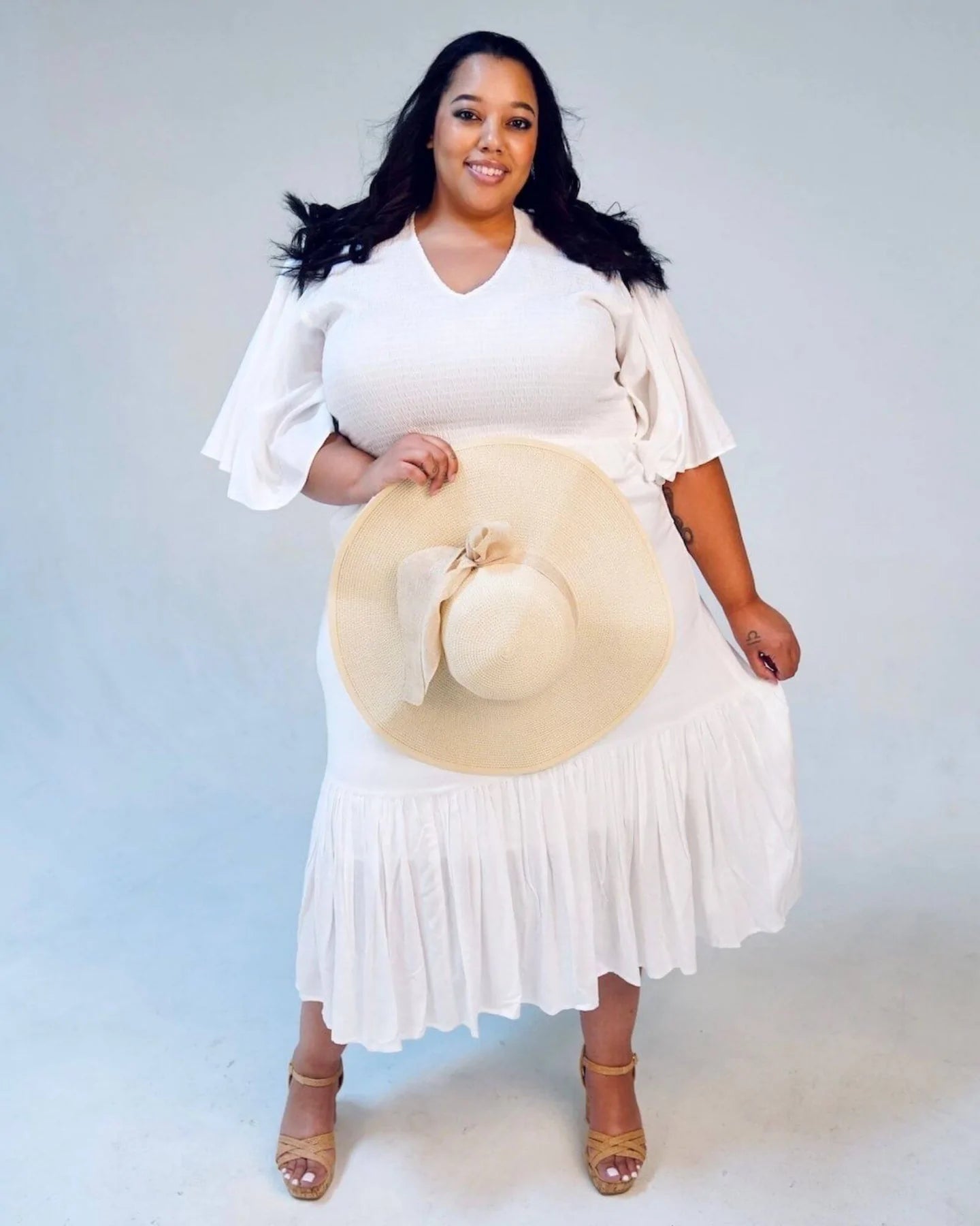 Plus Size White Midi Dress | Plus Size Sustainable Fashion