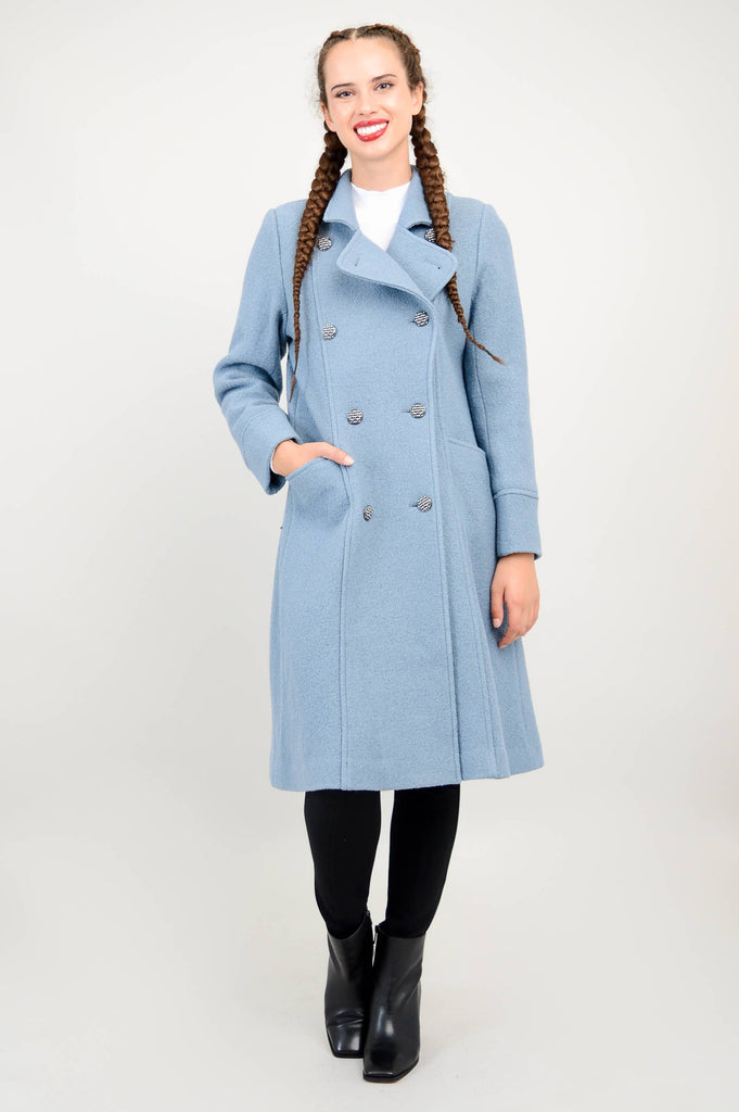 Longford Coat, Ocean, Wool: 4X - Laluxe Femme