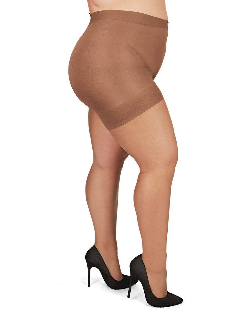 MeMoi Plus Size Curvy Sheer Control Top Pantyhose - Laluxe Femme