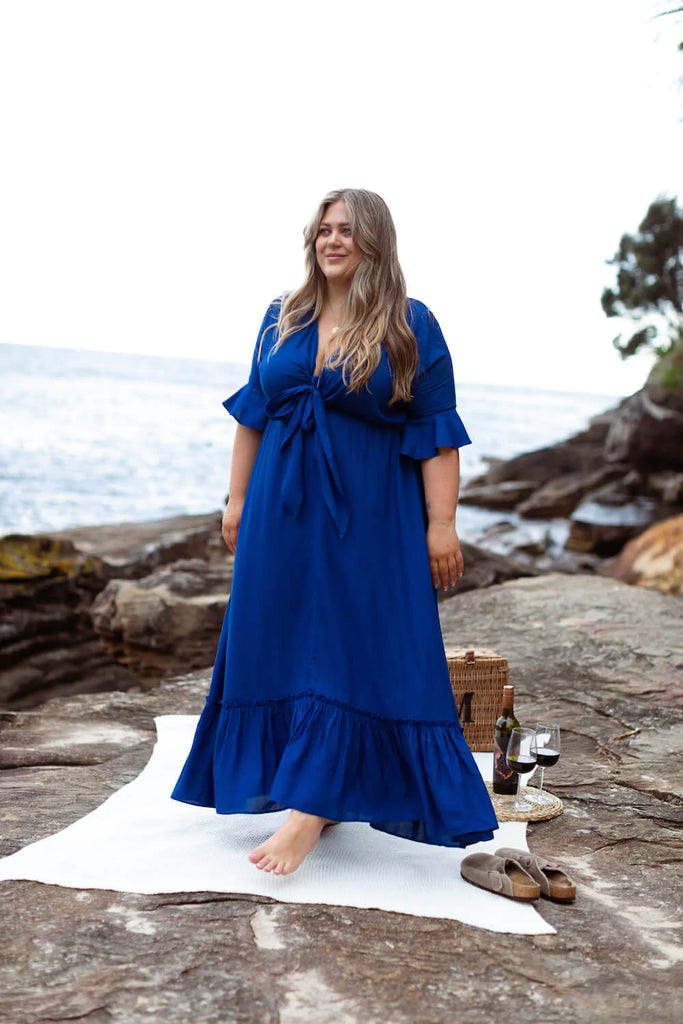 Nicole Maxi Dress in Cobalt | Plus Size Sustainable Fashion