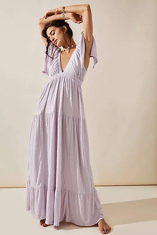 Free People La La Maxi Dress in Lilac Laluxe Femme